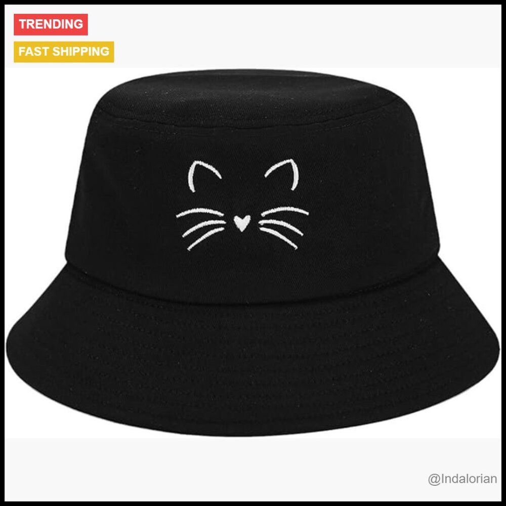 Cotton Bucket Hat Foldable Fisherman Cap Sun Protection Retro Y2K